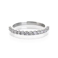 18ct White Gold Diamond U Cup Claw Set Wedding Ring - FJ5011