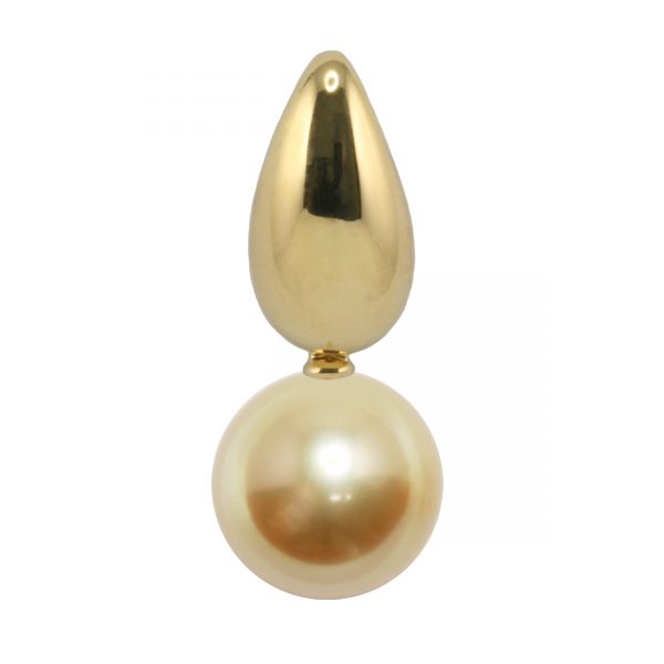 18ct Yellow Gold South Sea Golden Pearl Pendant 10mm Franco