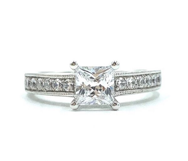 18ct White Gold Princess Cut Diamond Ring -FJ0084