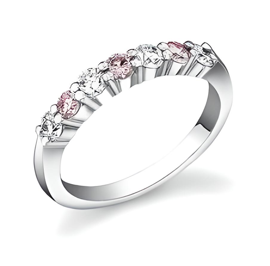 18ct White Gold Diamond And Pink Sapphire Ring FJ0064.