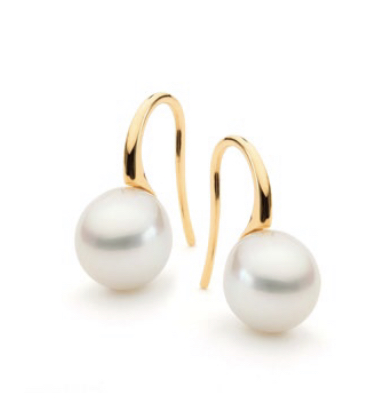 Allure Collection - 18ct Yellow Gold Pearl Earrings - EH006 - franco