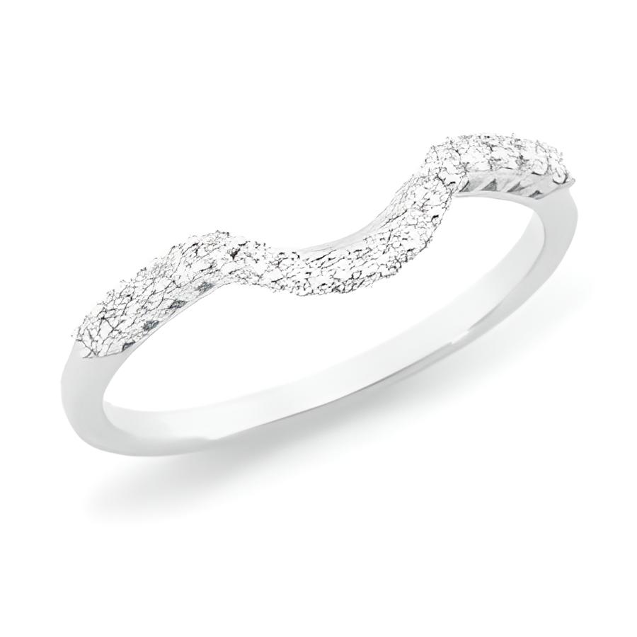 18ct White Gold Diamond Shaped Claw Set Wedding Ring – FJ5003
