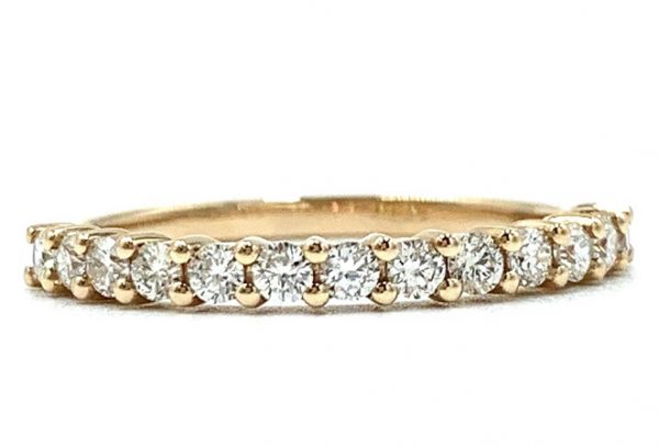 18ct rose gold claw set wedding ring , set with 13 diamonds at total diamond weight of 0.38pts