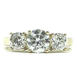 18ct Yellow Gold Trilogy Brilliant Cut Engagement Ring.