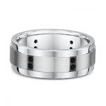 Engagement Rings Melbourne CBD - 9ct White Gold Brushed And Polished Black Diamond Set Wedding Ring-599A02