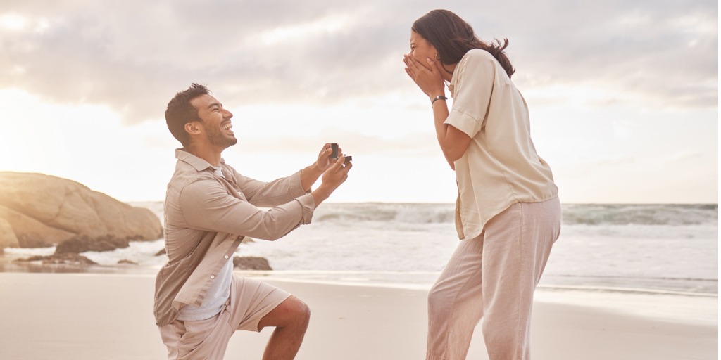 man with engagement ring proposing to a girl
