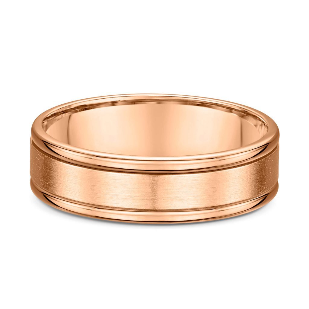 Rose Gold Brushed And Polished Flat Wedding Ring-1138008R