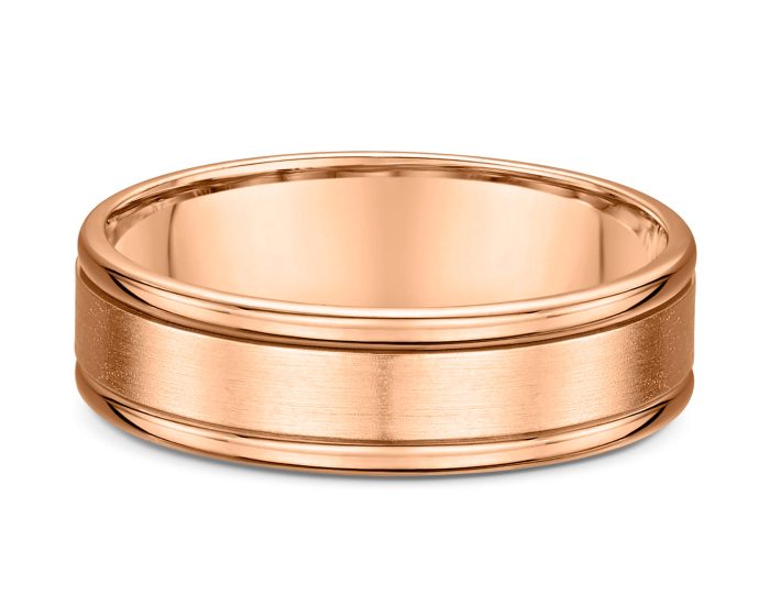 Rose Gold Brushed And Polished Flat Wedding Ring-1138008R